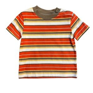 Tea Collection Striped Kids Shirt - Red, Yellow, Brown